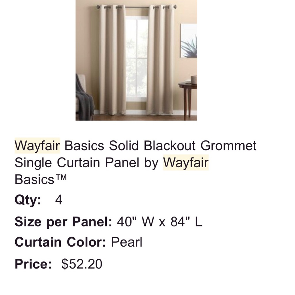 2 Panel curtains